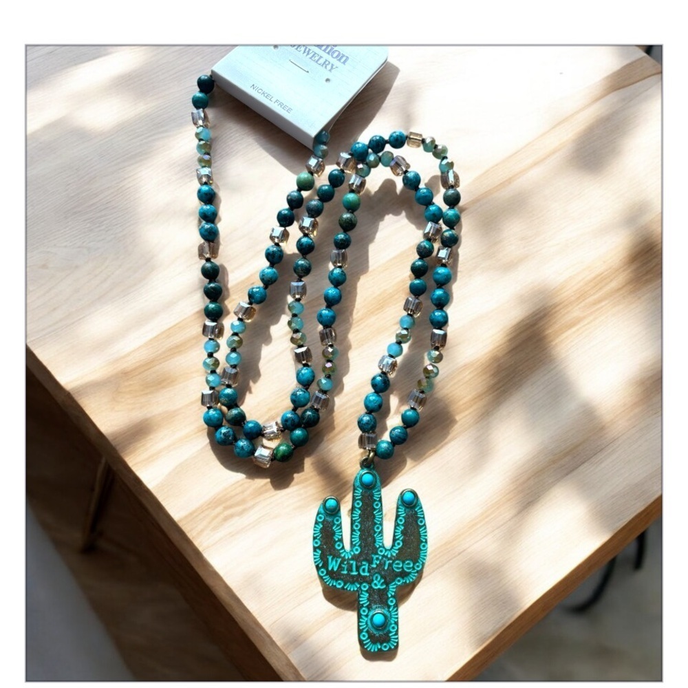 Boutique Cactus Boho Necklace NWT - Picture 6 of 8
